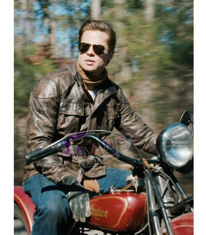 Buy Brad Pitt The Curious Case Of Benjamin 4 Pockets Distressed Leather Biker Jacket